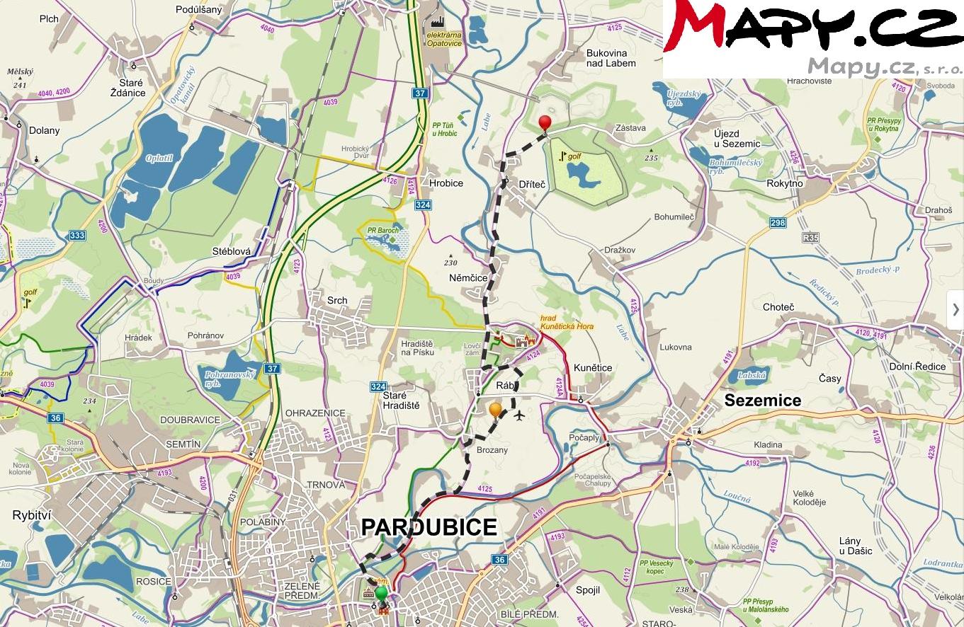 Z Pardubic do Dřítče - 22 km tam i zpět, vhodné i pro děti